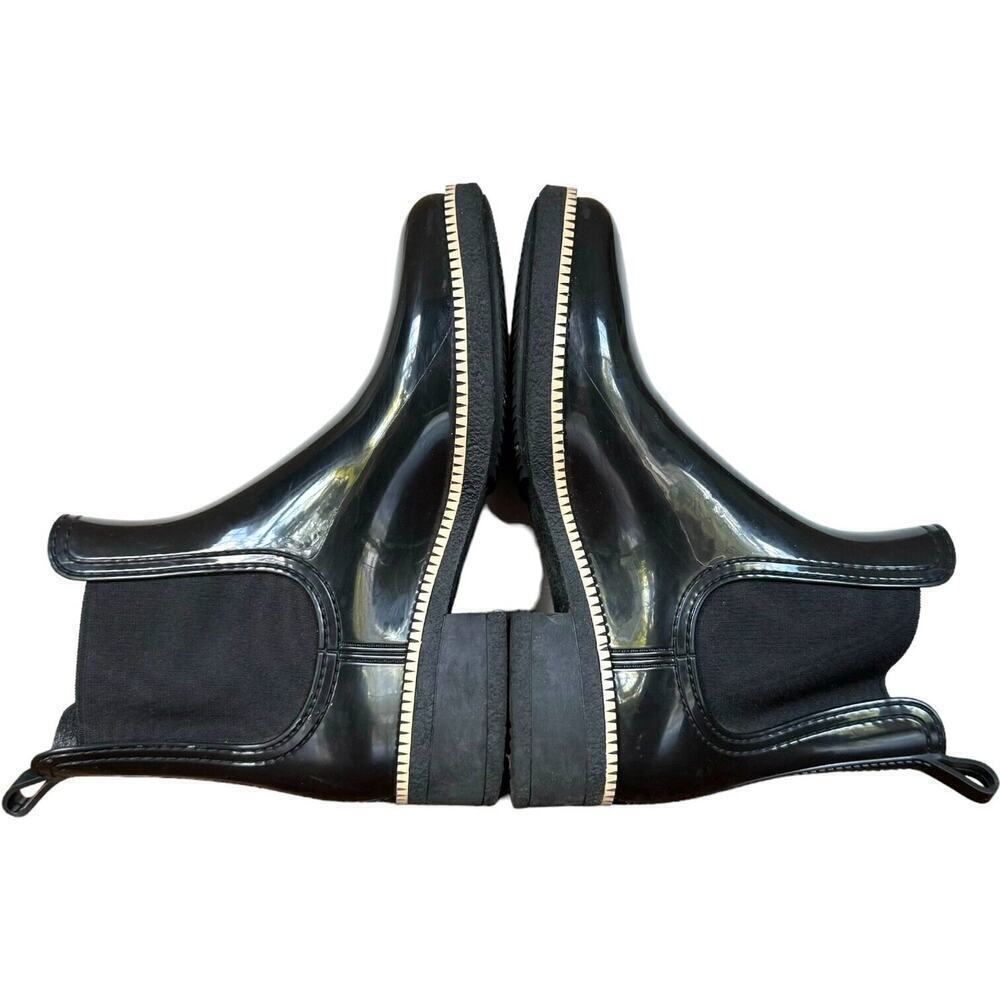 Lemon Jelly Womens Ava Chelsea Rain Boots Black Pull On Almond Toe Ankle 7 EU 38 - Picture 6 of 12